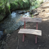 Photo of the bench by a creek